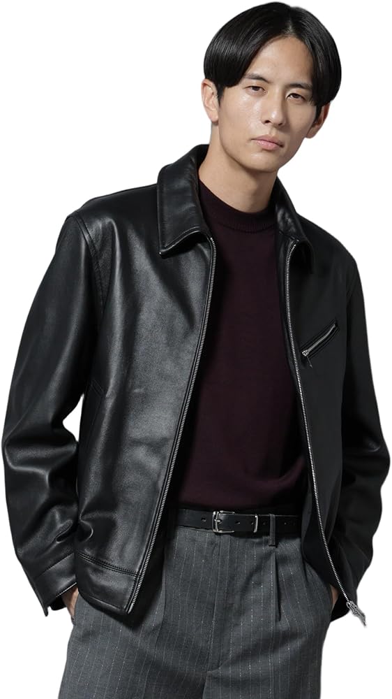 Amazon.co.jp: [ナノ・ユニバース] ラムナッパレザー ライダース