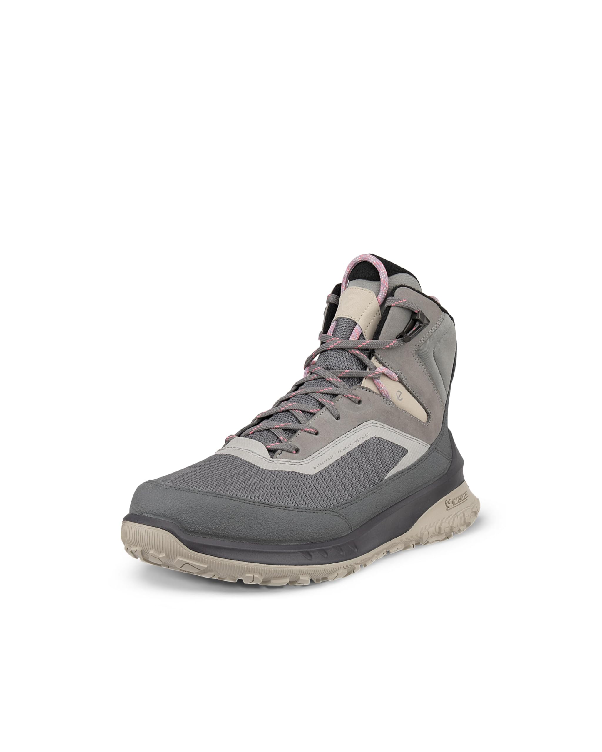 ECCO Women's Ultra Terrain Waterproof Mid Warm Hiking Boot, Steel/Wild Dove Nubuck/Primaloft, 10-10.5