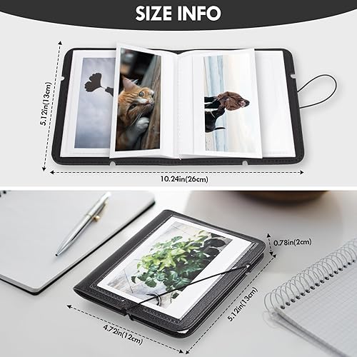 Miniatura 3 de Álbum de fotos pequeño y elegante para cámara instantánea Instax, 28 bolsillos retro álbum de fotos se adapta a Fujifilm Instax Wide 400300200para