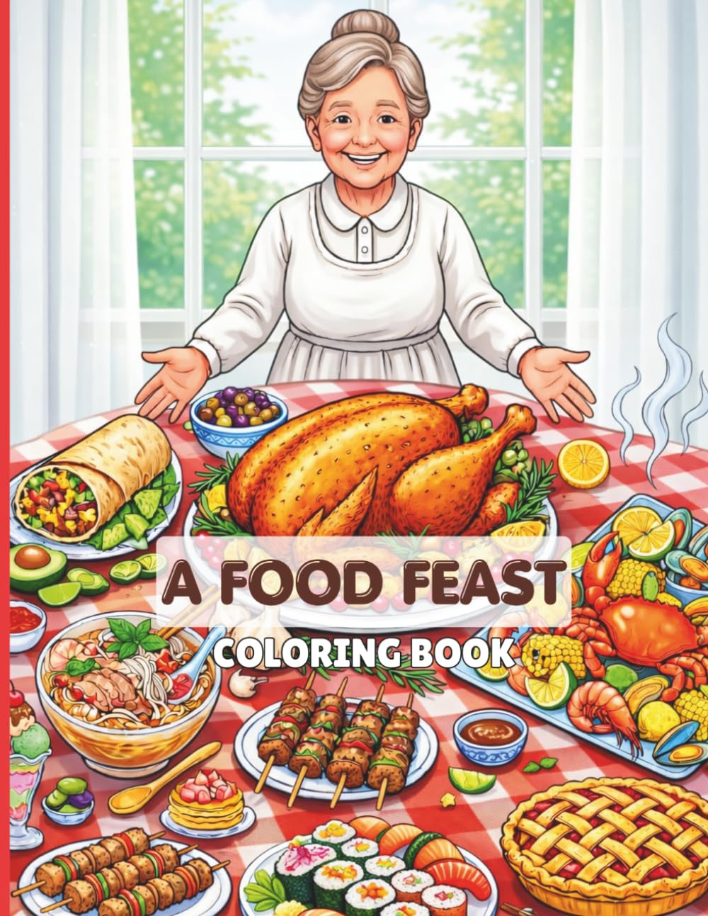 A Food Feast Coloring Book: Color Delicious Dishes from Around the World