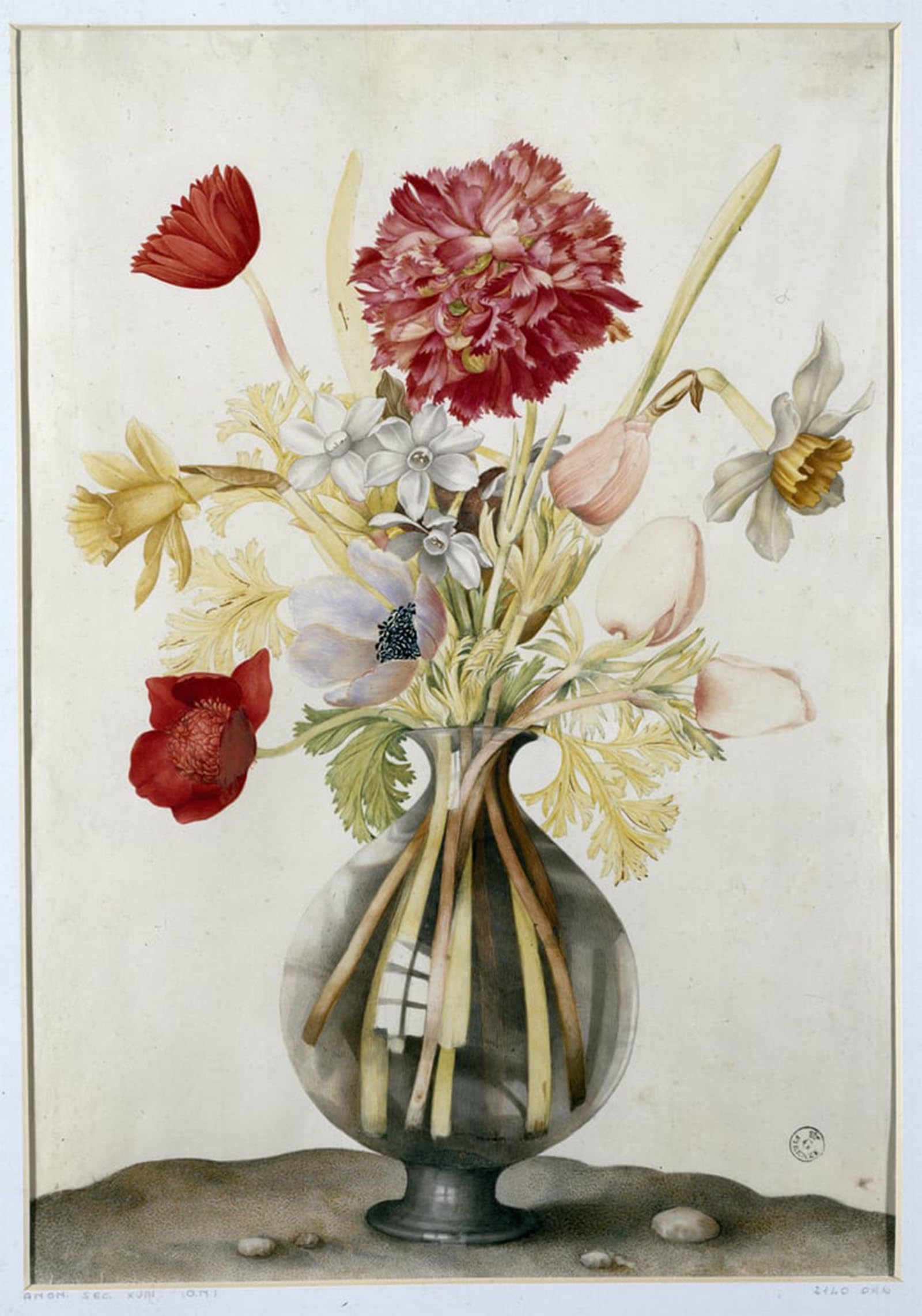 POSTERIIk Famous Print Pop Art Wall Art Graffiti Vase of Flowers with Daffodils Carnations and Anemones by Giovanna Garzoni Art Prints for Home Decor 60x90cm