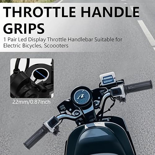Miniatura 4 de Acelerador eléctrico para bicicleta, 48 V, agarre de acelerador de media torsión, juego de llaves de bloqueo de pantalla LED, acelerador de