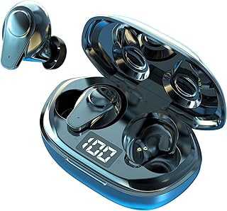 YH09 True Wireless Earbuds Bluetooth 5.1 Deep Bass Headphones with Charging Case Touch Control IPX7 Waterproof Sports Earphones in-Ear Built-in Mic Headset for iPhone and Android