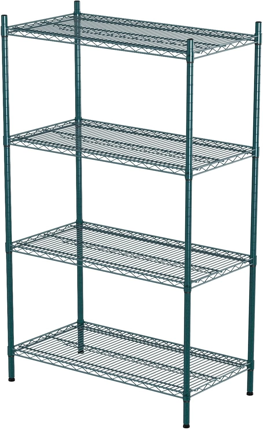 APLSS NSF 4-Tier Green-Epoxy Storage Shelves, 18"x36"x63", Moist&Dry Enviroments, Commercial Heavy Duty Steel Wire Shelving Unit, 800lbs Per Shelf, Walk-in Cooler&Freezer Kitchen