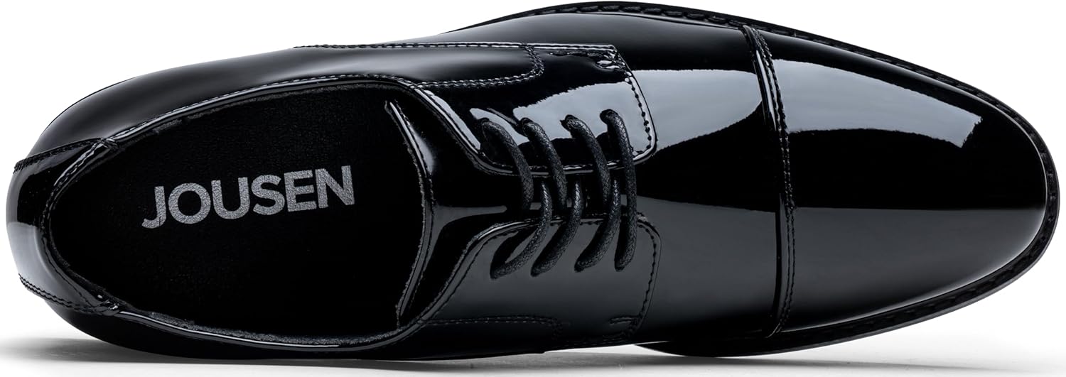 Jousen Men's Dress Cap Toe Shoes Wingtip Brogue Oxfords for Men Business Formal Derby Shoes - Image 4