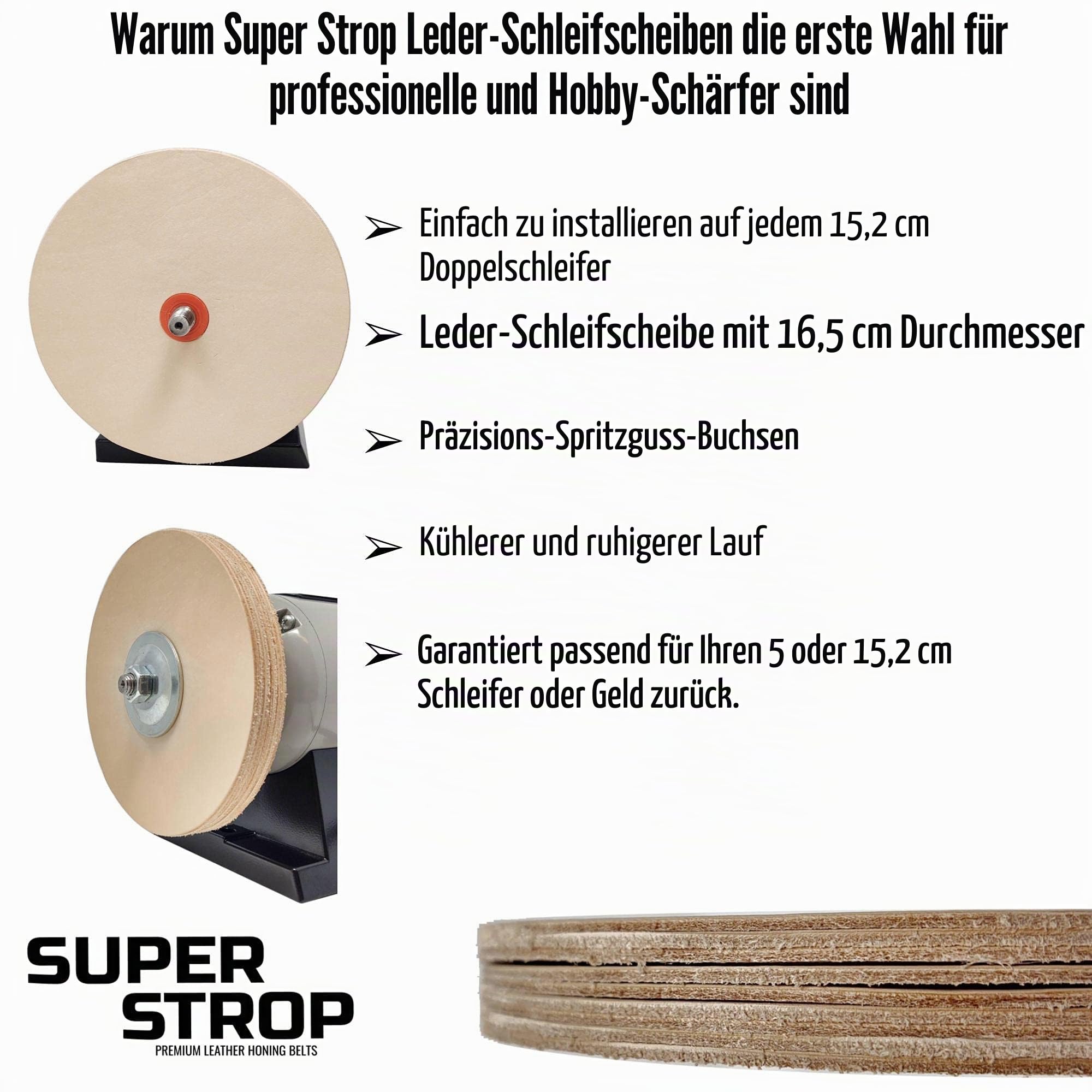 Leder-Schleifrad für 15,2 cm (6 Zoll) Tischschleifer und Polierer