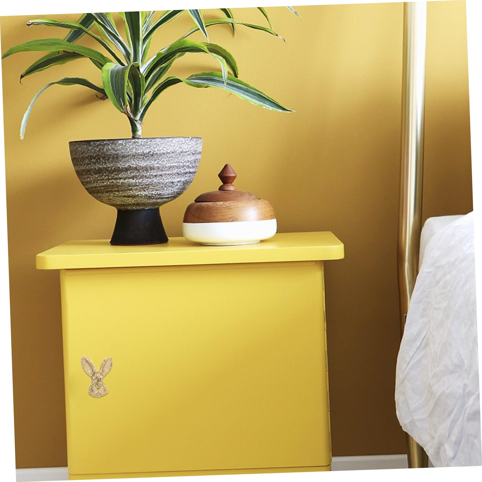 ARTIBETTER 2pcs Bronze Rabbit Head Drawer Knobs Modern Cabinet Pulls Black Hardware for Furniture