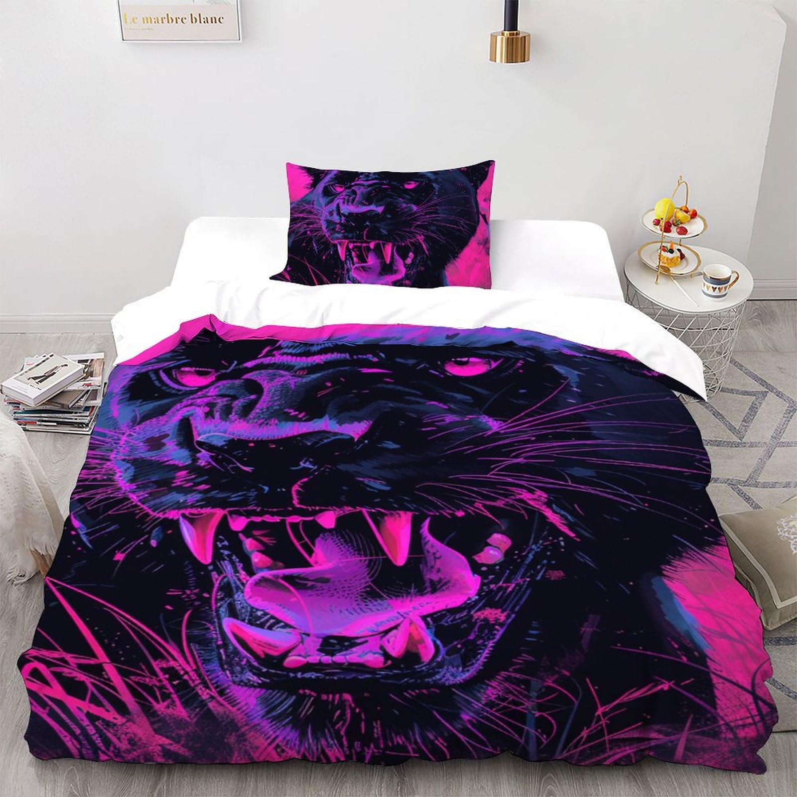 Housse de couette faune et flore sauvage pour une chambre adulte moderne