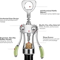 Vista 3 de KORCCI Abridor de Vinos, Abridor de Botellas de Vino, Sacacorchos de Ala de Aleación de Zinc Resistente, Sacacorchos Abridor de Cerveza