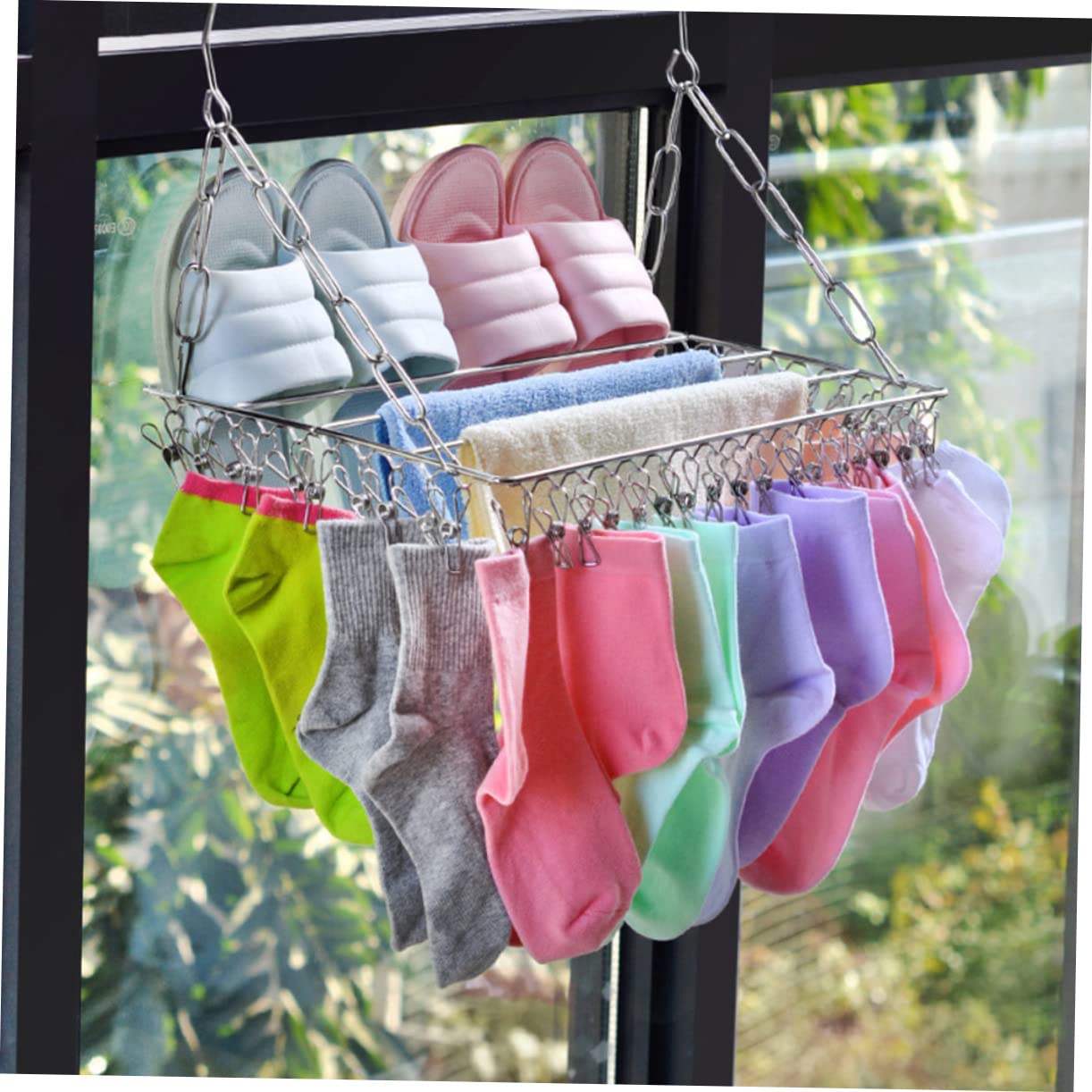 MAGICLULU 1stück Multifunktionales Trockenregal Für Socken Und Hosen Verstellbarer Wäscheständer Für Balkon Schmal Und Platzsparend Für Handtücher Und Schuhe