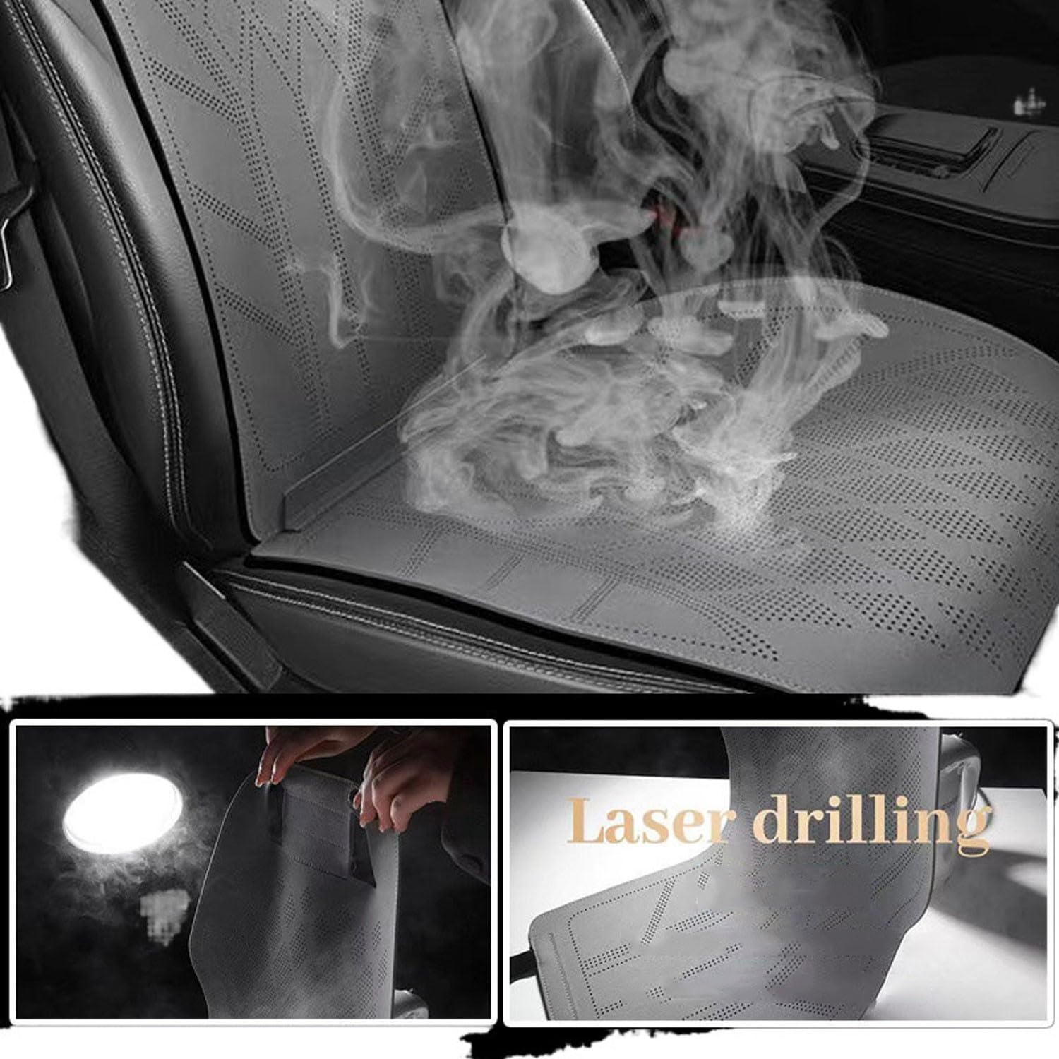Generico Personalizzato Coprisedili auto accessori per MG ZS EV(2021-2024) coprisedile auto guidatore,Compatibile con Airbag Laterale Protezione Sedile Look Dinamico.