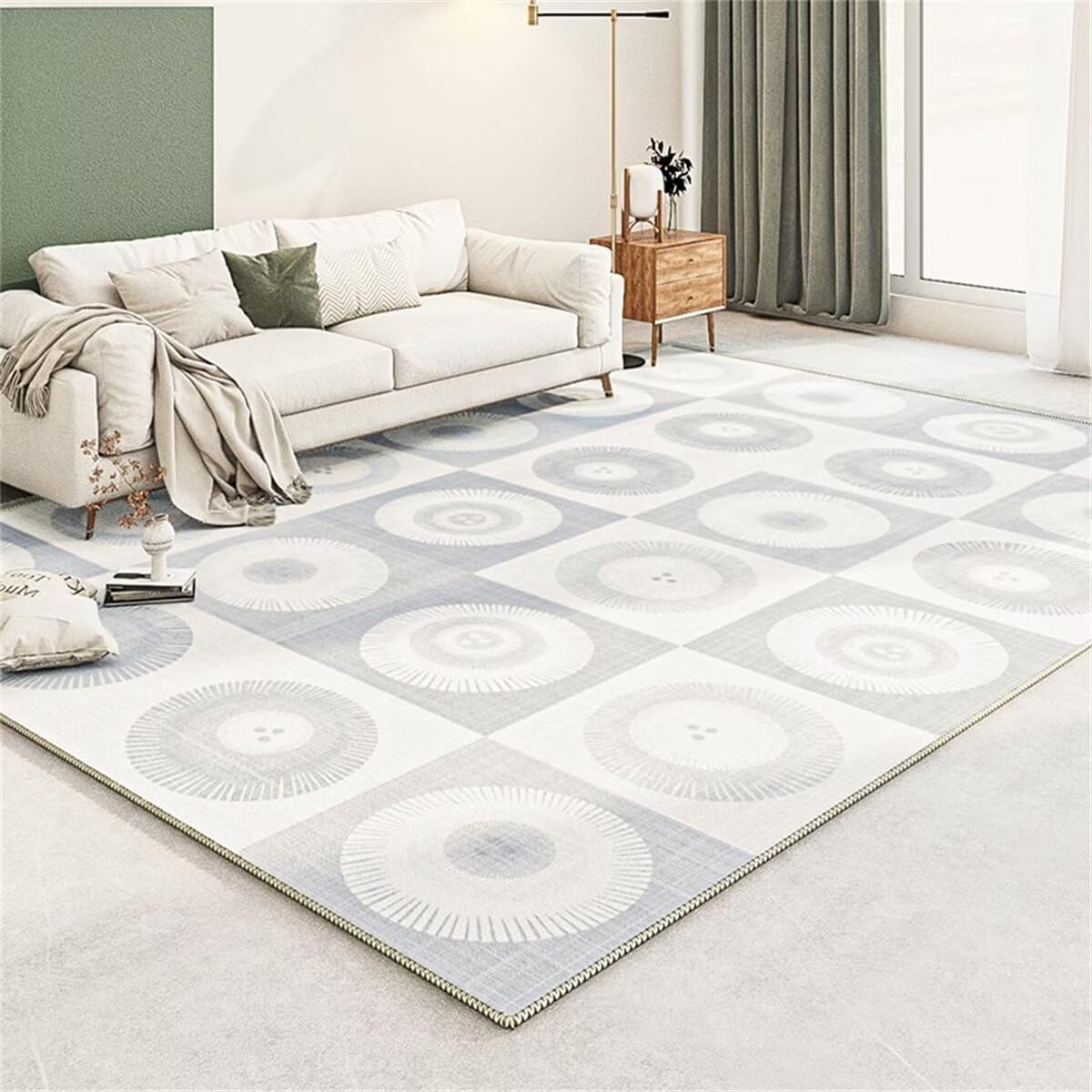 Tapis de Salon Simple Gris Lavable pour Éviter les Taches 40x60