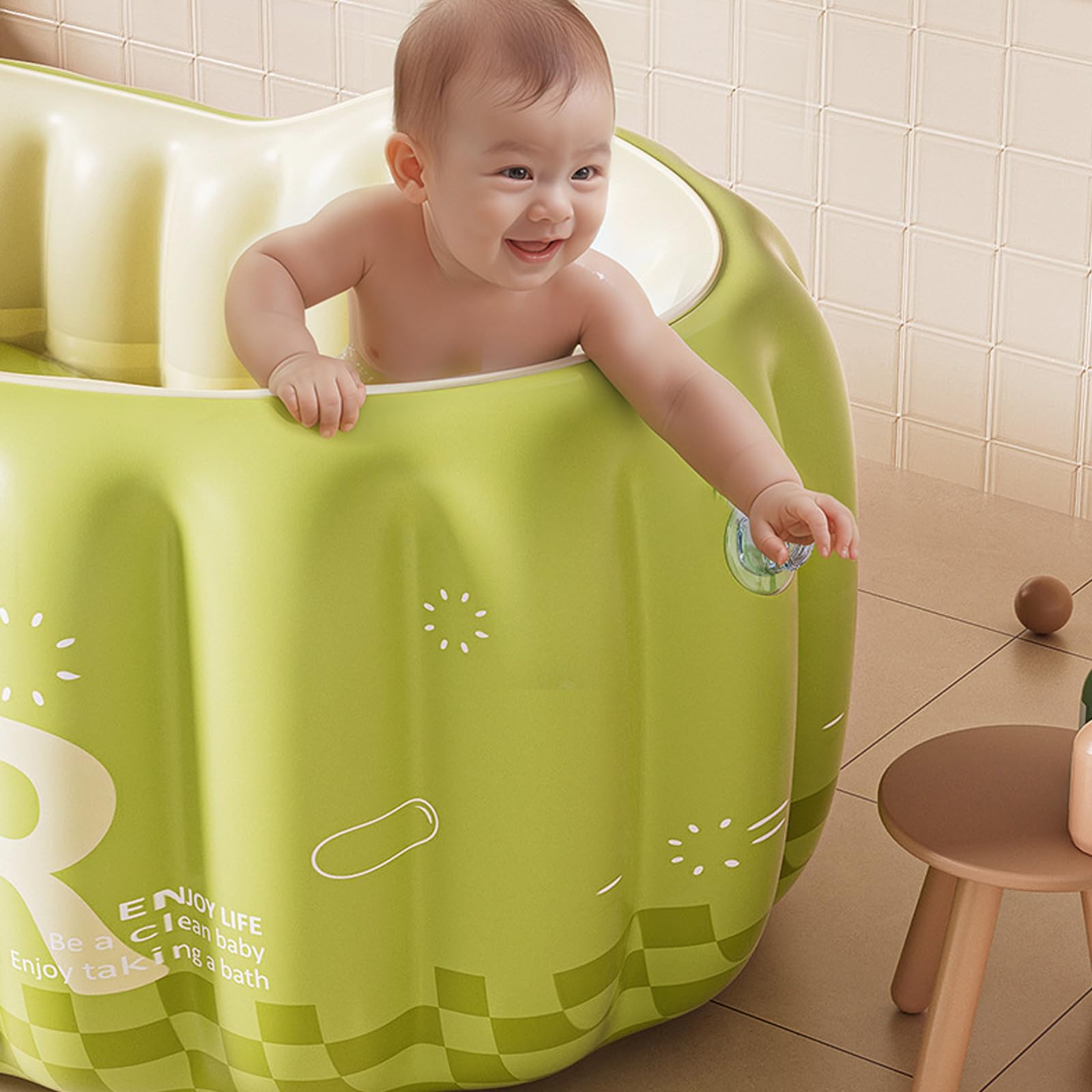 Verstellbare Babybadewanne, PVC, leichte Struktur, sichere Luftkammer, Wand, Babybaden für bequemes Baden, weiches, hautfreundliches Bad