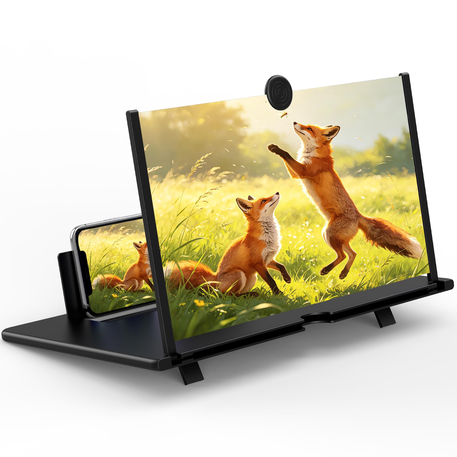 14" Screen Magnifier for Smartphone –3D HD Mobile Phone Magnifying Projector Screen Enlarger for Movies, Videos, and Gaming–Foldable Phone Stand with Screen Amplifier–Supports All Cell Phone-image-29