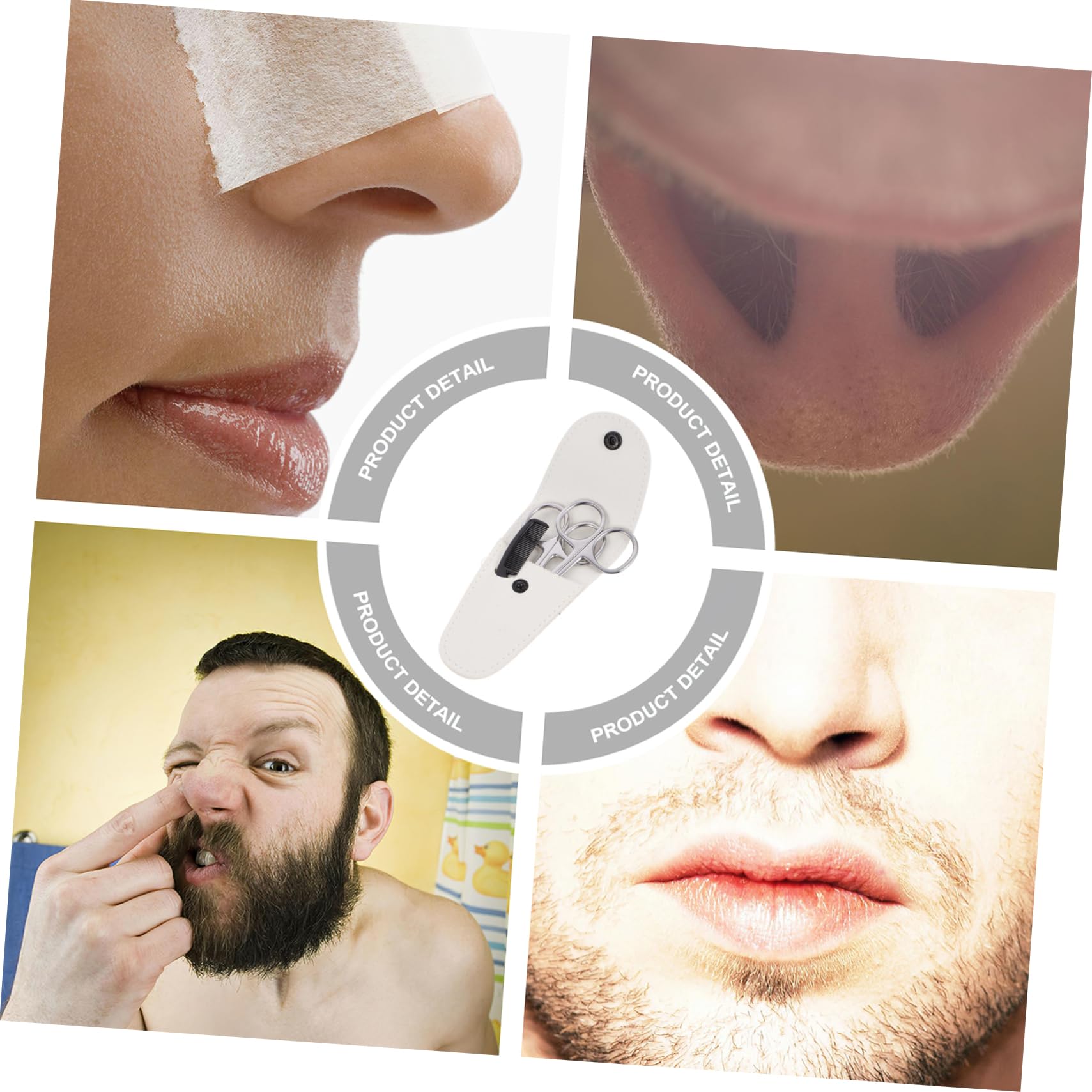 Healeved 12pezzi Forbici Per Barba e Naso Acciaio Inossidabile Kit Di Rifinitura Portatile Con Forbici Di Precisione e Pettine Piccolo