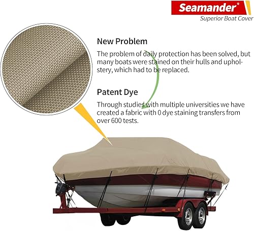 Miniatura 3 de Cubierta Seamander para lancha, resistente e impermeable para casco en V, de tres cascos, para pesca, esquí, estilo profesional para poca