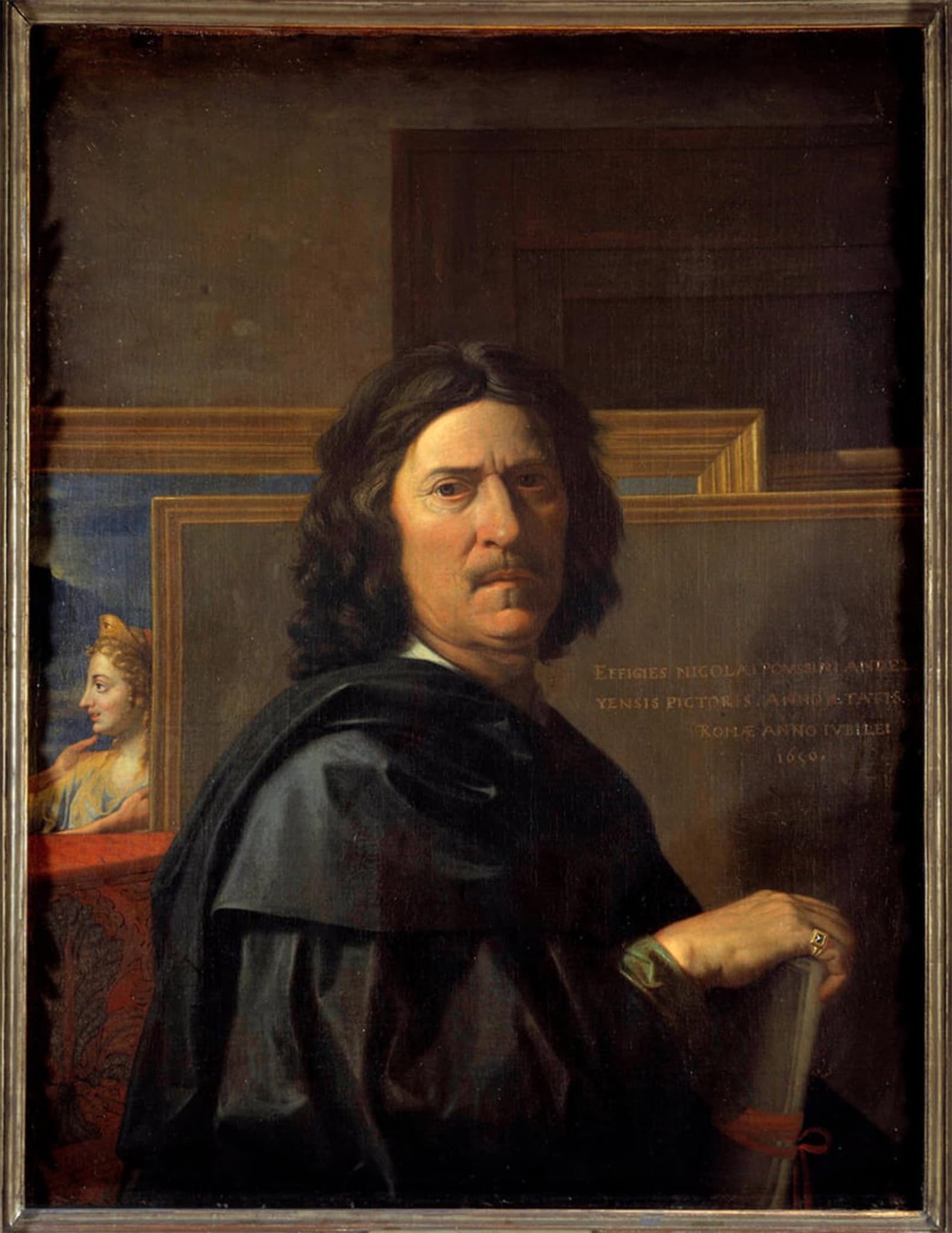 ARTXLXXBN Famous Print Painting Colorful Art Print Self Portrait At the Age of by Nicolas Poussin Canvas Art Decorations for Home Decor 60x90cm