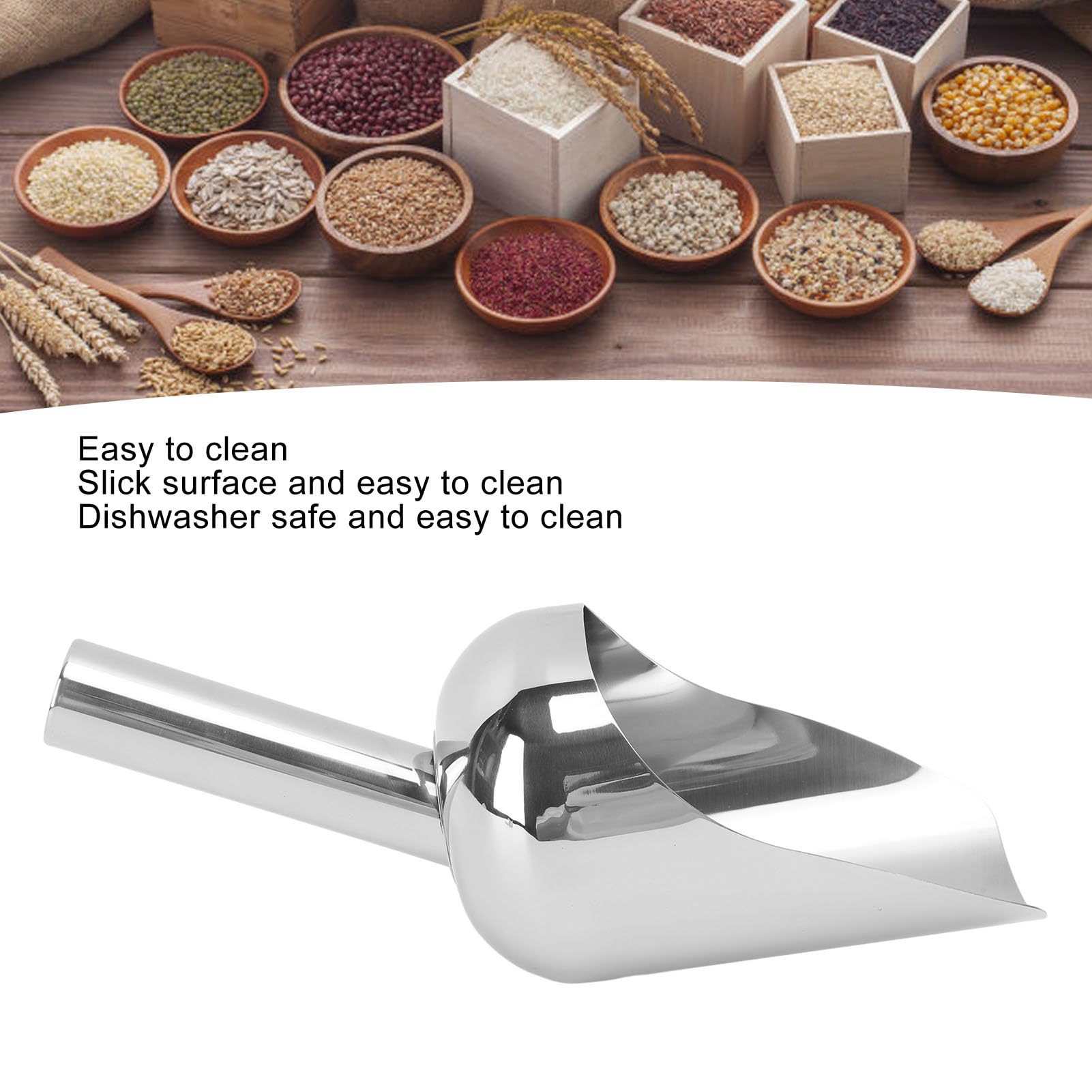 Cuillère à Glace En Acier Inoxydable, Cuillère à Glace Tendance, Cuillère à Glace, Pelle à Nourriture Polyvalente De Grande Capacité Pour Cuisine, Bar, Buffet, Fête, Mariage(s)