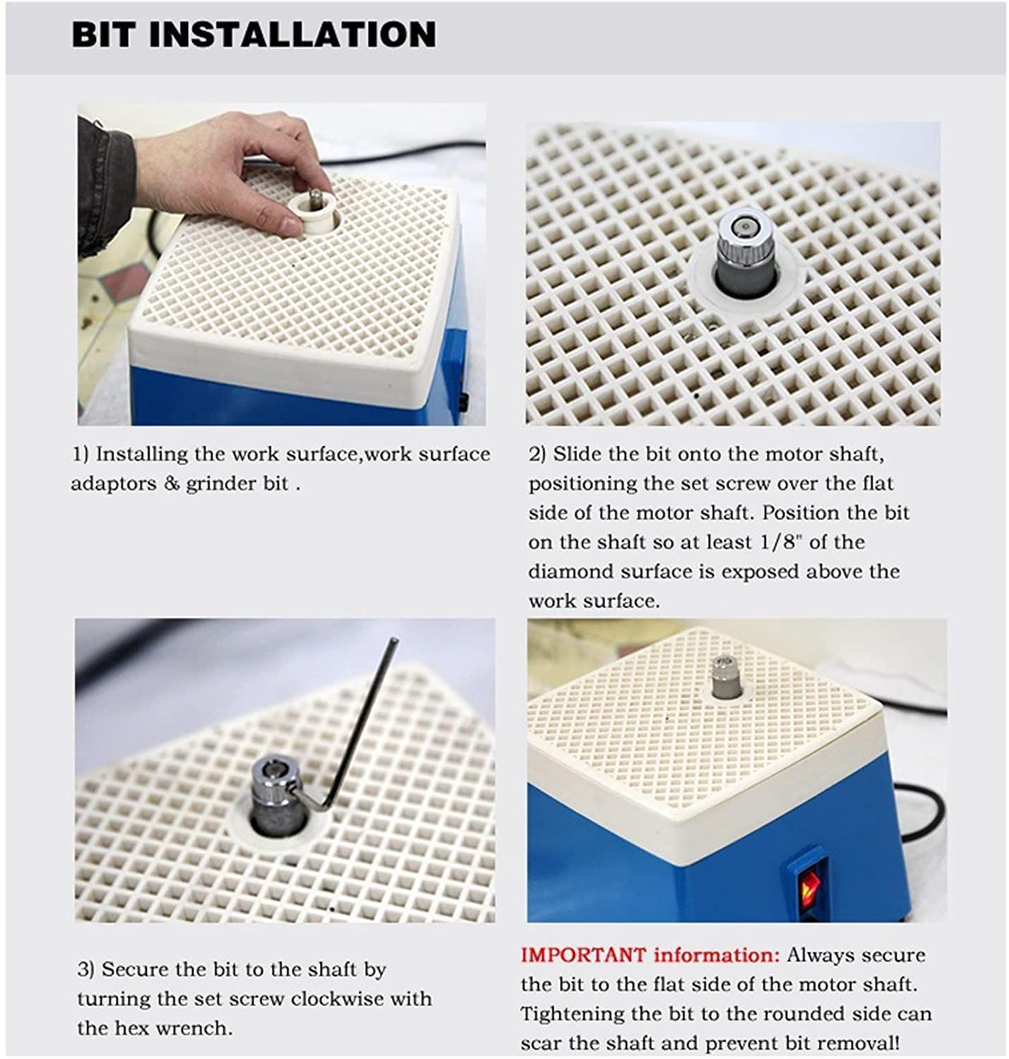 Starter kit per smerigliatrice per vetro colorato, mini smerigliatrice per vetro portatile con punte e deflettore diamantati da 5/8"e 1", mini kit di strumenti per molatura fai da te per modellare i