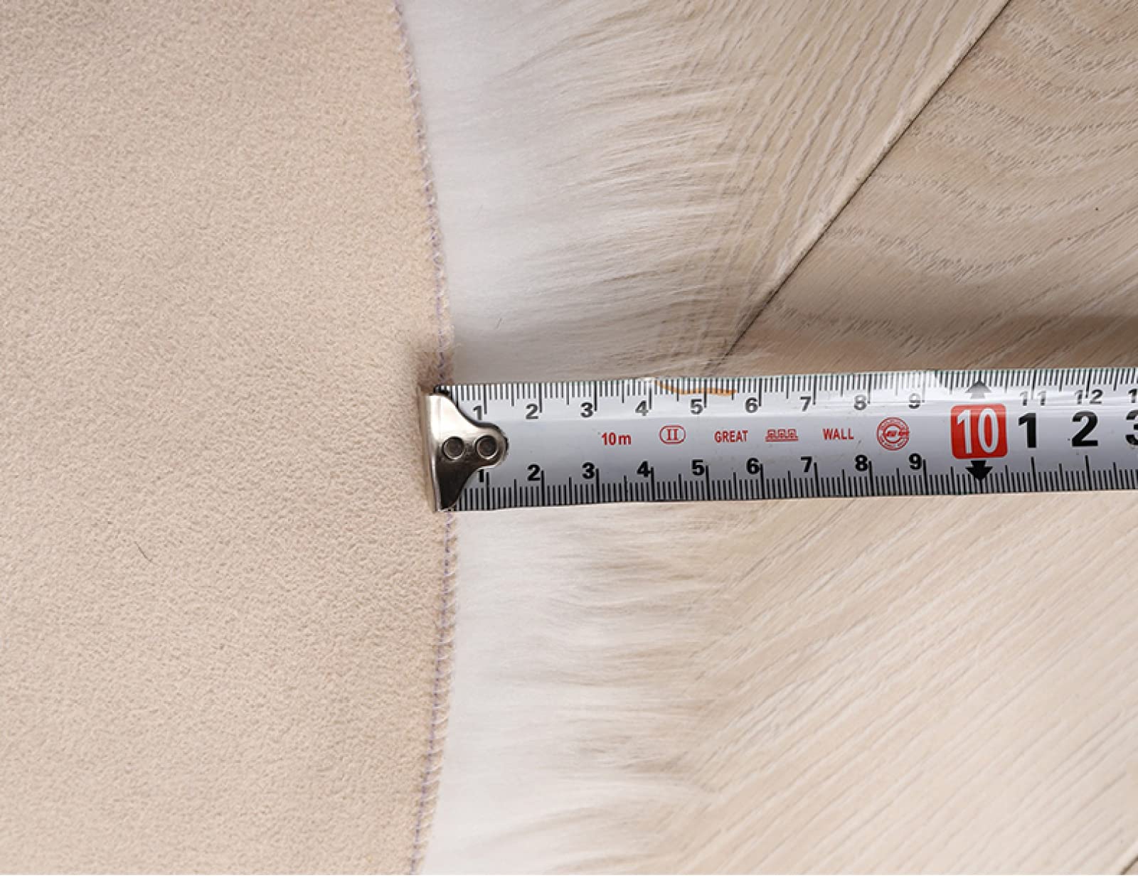 Tapis Lavable en Machine en Fausse Fourrure de Mouton avec Accents en Fausse Fourrure en Peau de Mouton,Red-70cm