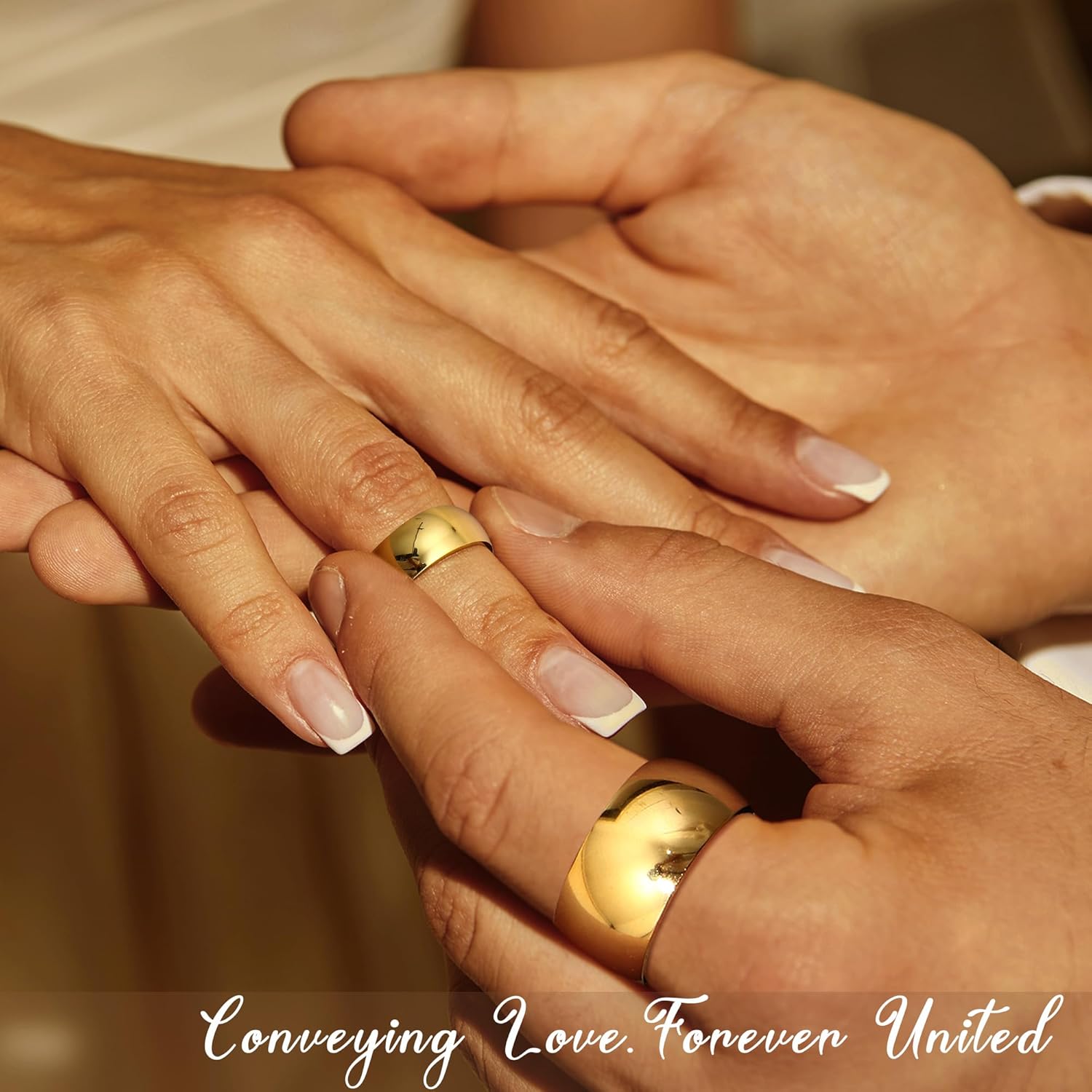 Florideco 14K Gold Filled Ring for Women Men Thick Thin Pinky Thumb Ring Wedding Band Ring Non Tarnish Plain Domed Comfort Fit Size 6 to 10 - Image 5