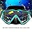 Adult Pano 3 Scuba Diving Mask, Tempered Glass Snorkel Mask Anti-Fog Swim Mask No Leakage Swim Goggles with Nose Cover Snorkeling Gear for Snorkeling, Freediving, Swimming (Black/Ocean Green)