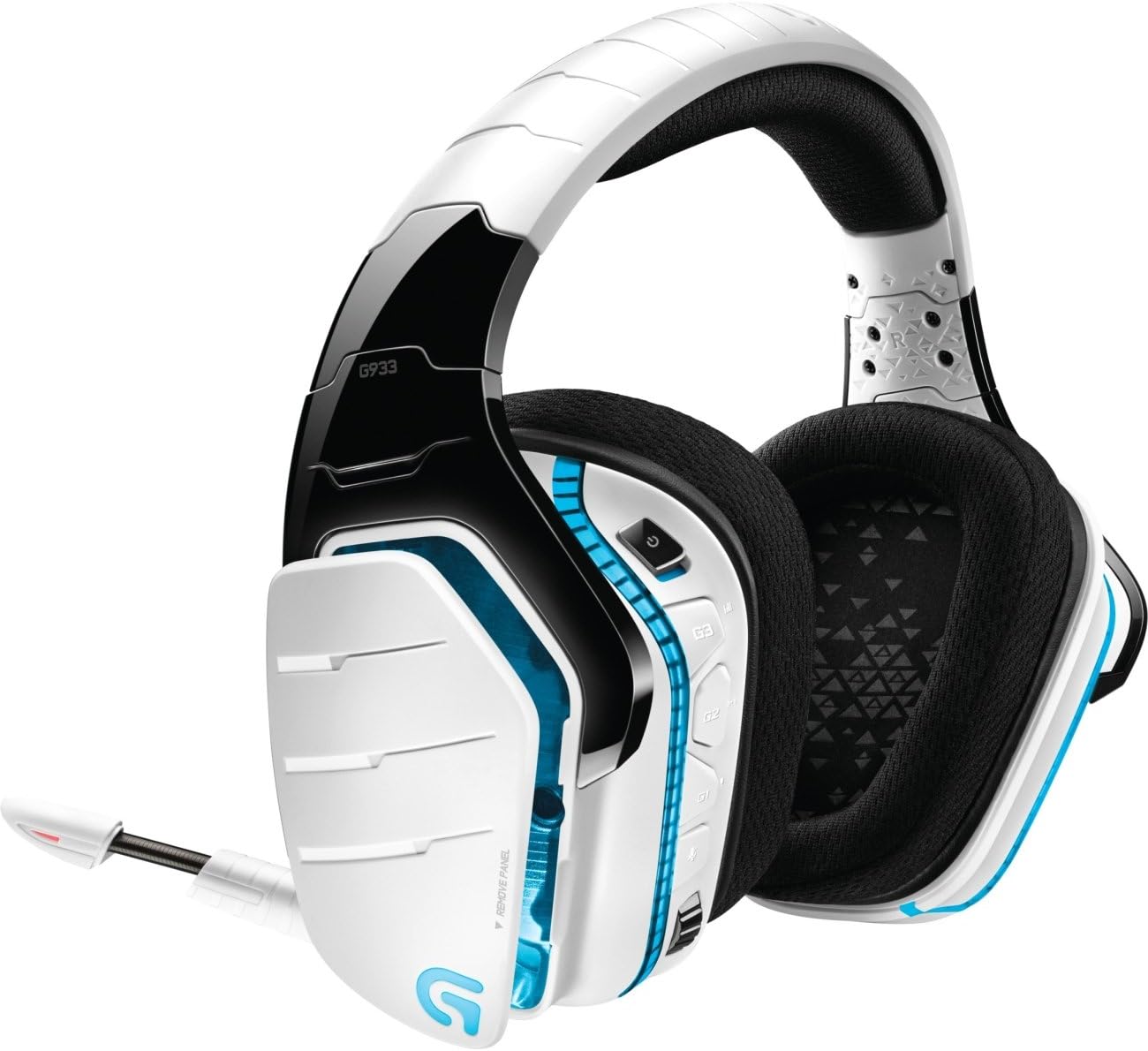 Logitech G933 Artemis Spectrum, Wireless RGB 7.1 Dolby and DTS Headphone Surround Sound Gaming Headset, White