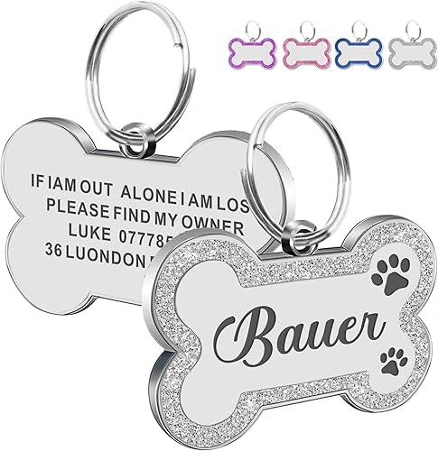 Miniatura 21 de Etiquetas para perros personalizadas para mascotas, etiquetas de nombre para perro, etiqueta para perro personalizada grabada con cualquier nombre y
