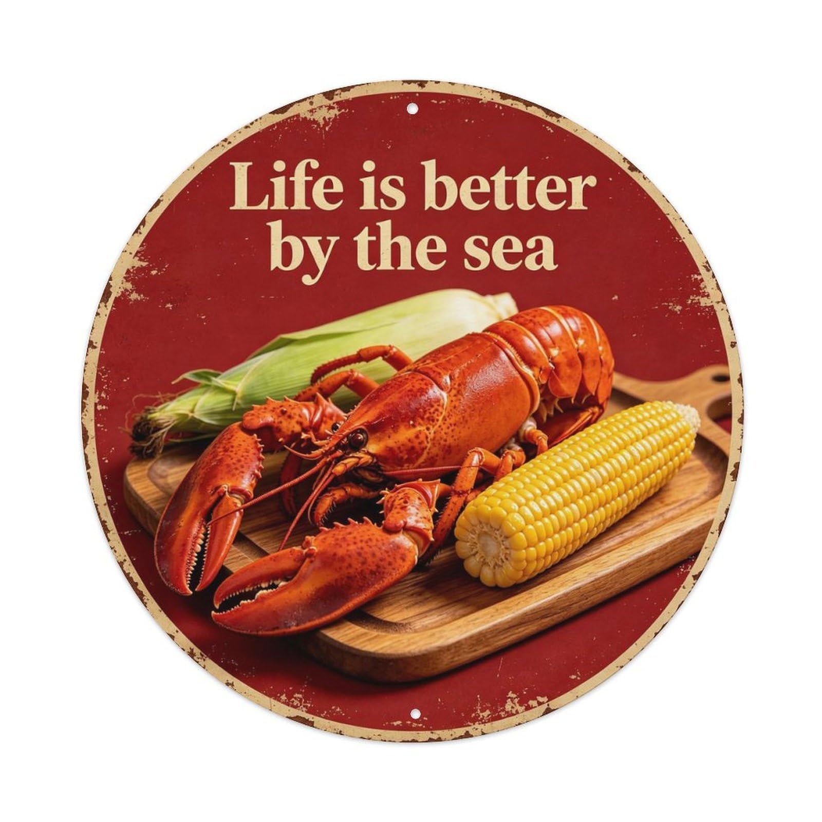 Vintage_lobster_newengland_ Metal Tin Sign Plaque
