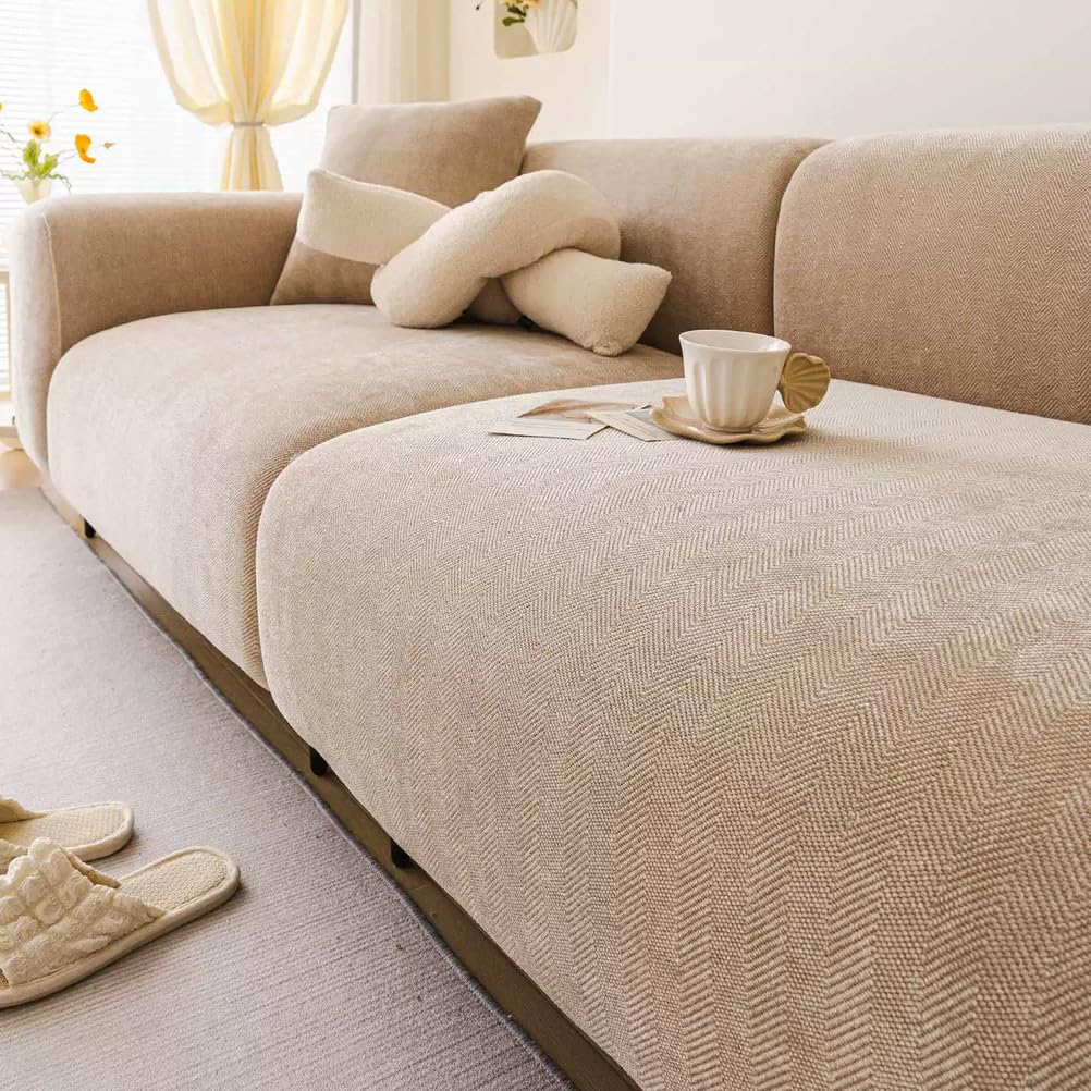 Housse de canapé en chenille premium pour grand canapé 3 à 4 places