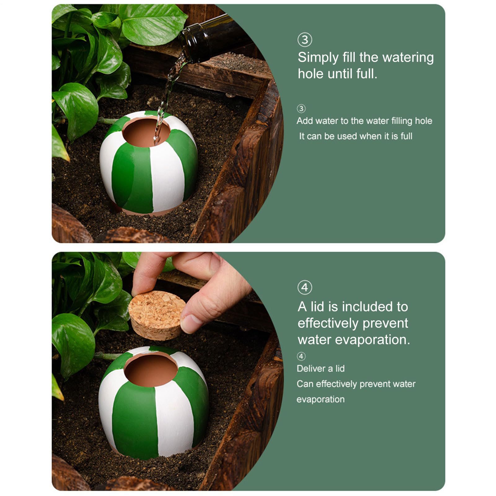 Punte di Irrigazione Dispositivi di Irrigazione da 4 Pezzi | Globi in Terracotta per Innaffiare Piante Adatti a Verde Orchidea Casa Ufficio Balcone Terrazza Patio