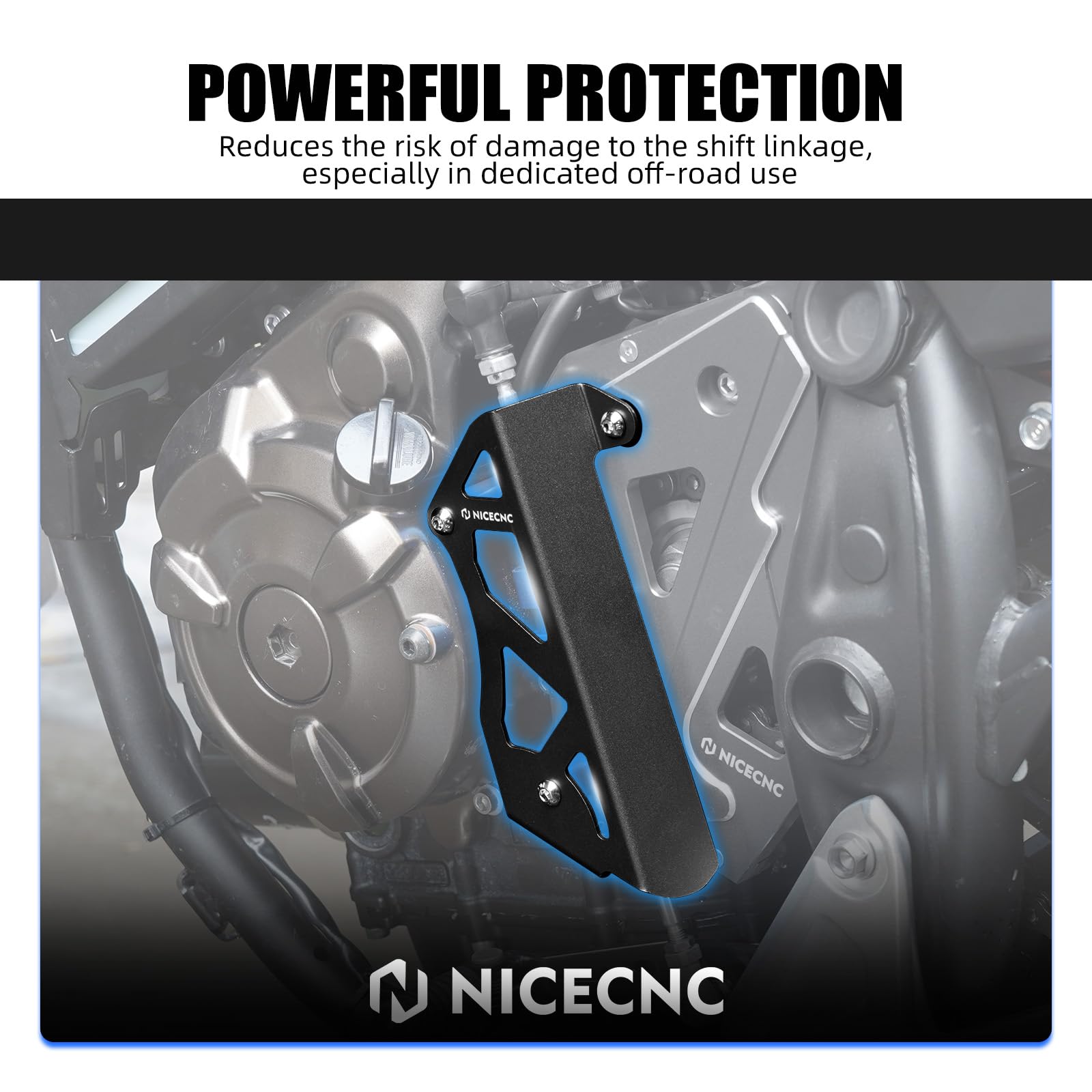 NICECNC Copertura per leva del cambio moto CNC Compatible with Tenere 700 / XTZ 700 2019-2023, nero