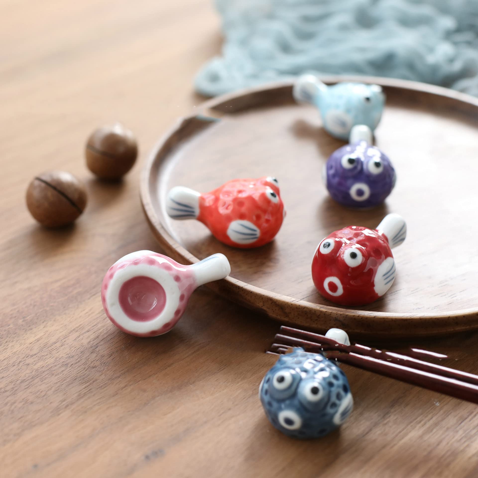 Support De Baguettes en Céramique De Couleur 6 Pièces, Porte-Couverts Créatif en Forme De Poisson, Table De Cuisine De Restaurant pour Couteau Et Fourchette