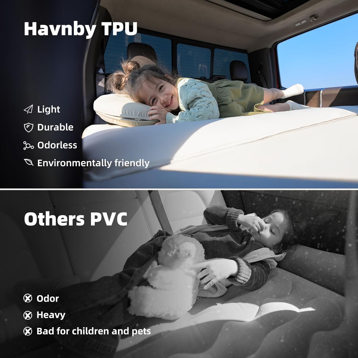 Havnby Pickup Cabin Extending Pad for Cozypad - Foam Topper with Air Base, Expands Diagonal Sleeping Space to 6'3" | Compatible Pickup Cabin Mattress ONLY