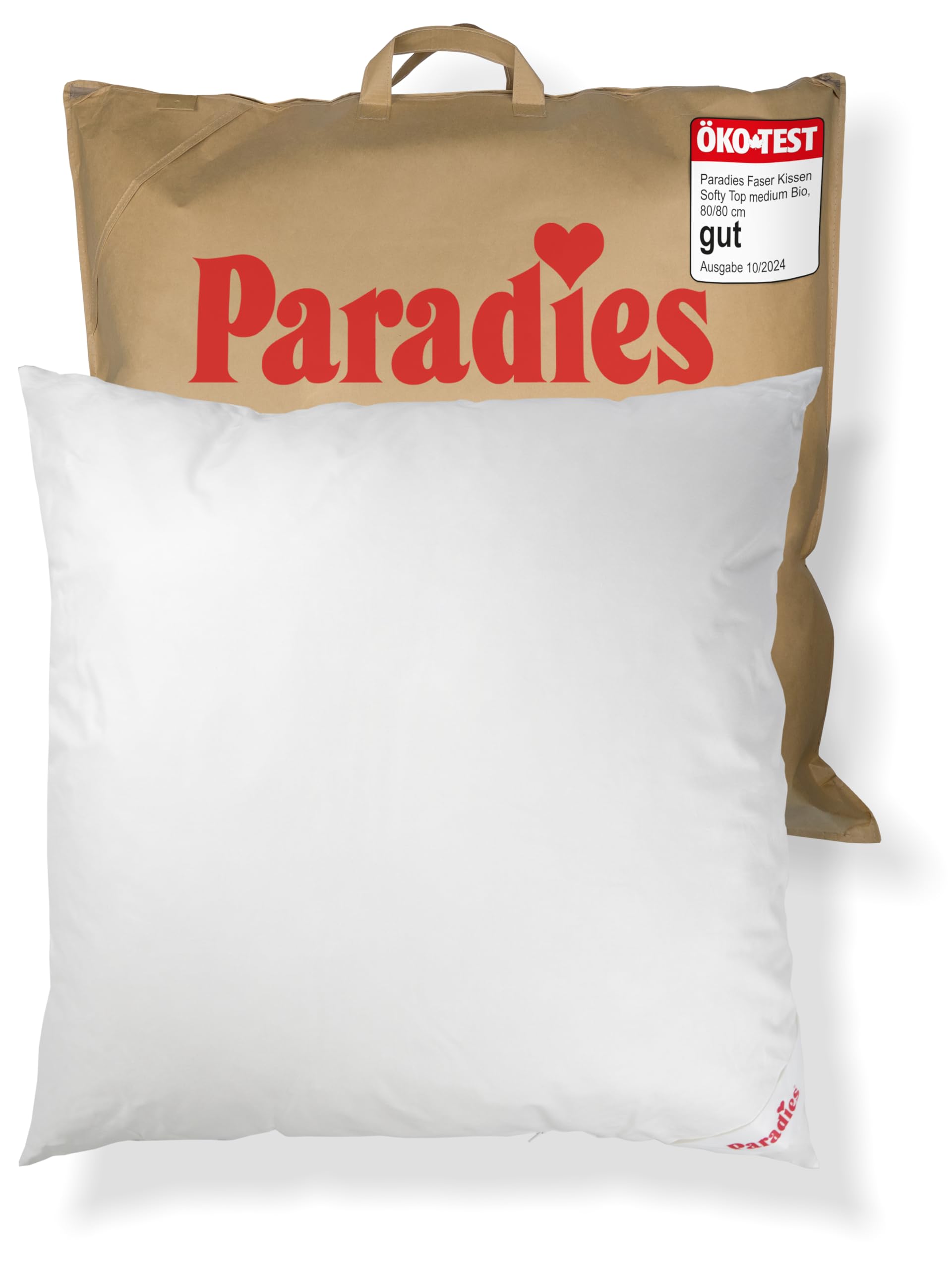 PARADIES Kopfkissen 80x80 cm mit Reiverschluss - Softy Top Bio medium mit Aloe  Vera, mittelfestes Schlafkissen, veganes Kissen : Amazon.de: Kche,  Haushalt & Wohnen