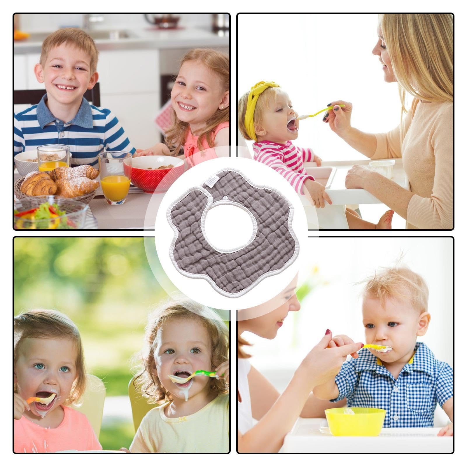 Bavaglino in mussola, bavaglini in cotone, bavaglini per neonati, bavaglini per neonati, bavaglini regolabili per l'alimentazione, la dentizione, la sbavatura