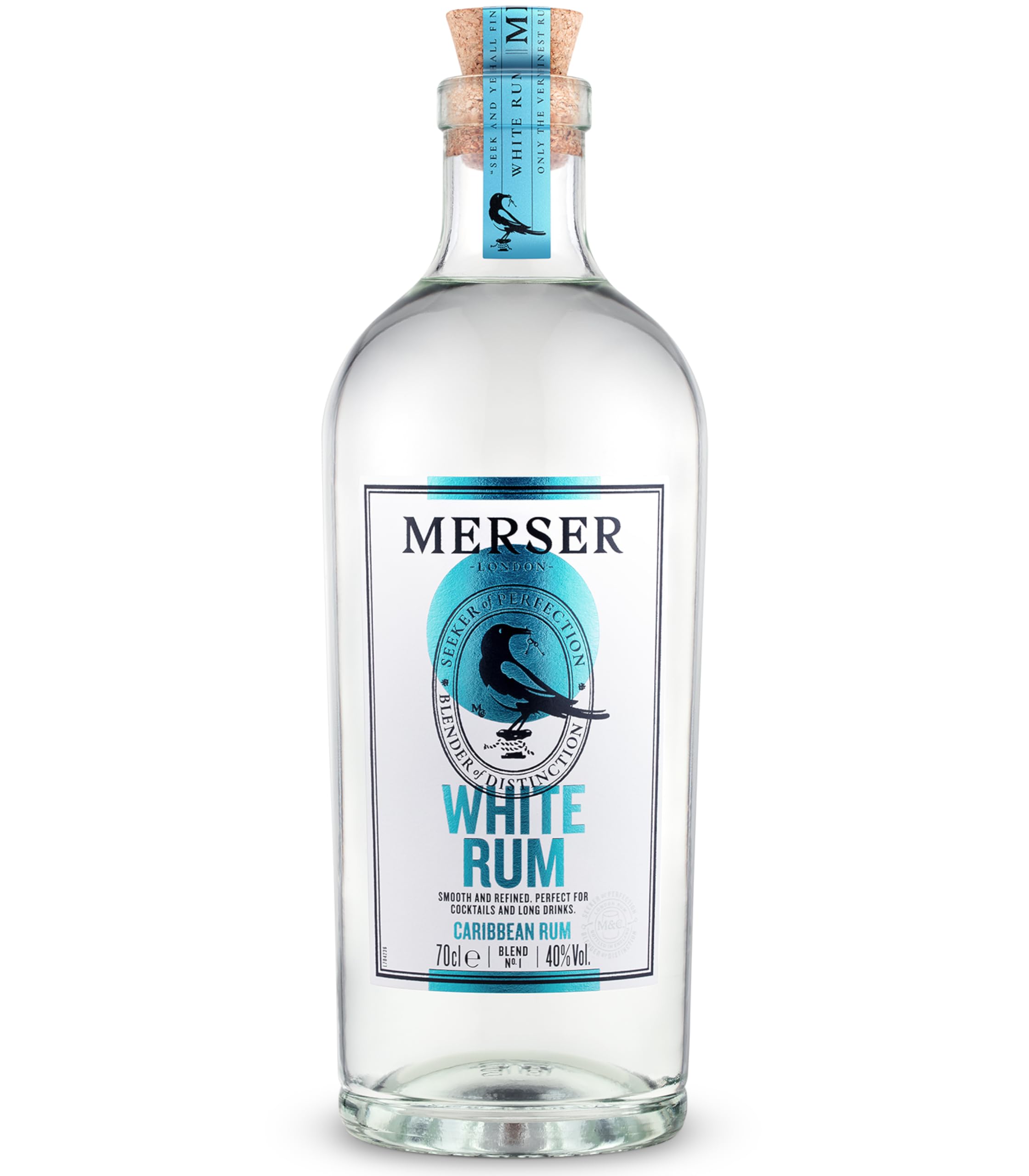 NEW Merser Premium White Rum 70cl | Tropical, Bright & Full of Character | An Exquisite Blend of Premium Caribbean Rums | 40% ABV
