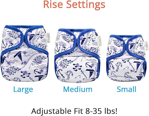 Miniatura 2 de OsoCozy Fundas de pañales de tela reutilizables de talla única, ajuste a presión ajustable y refuerzos de doble pierna para bebés de 8 a 35 libras.