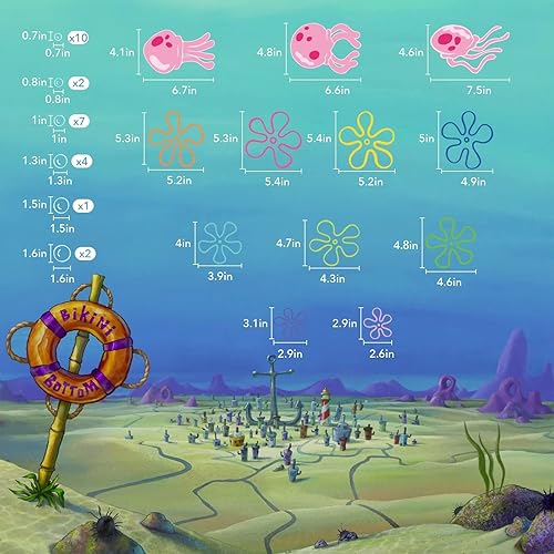 Miniatura 2 de Calcomanías de pared con fondo de bikini de flores calcomanías de pared de medusas burbujas telón de fondo decoración de fiesta de cumpleaños pecera