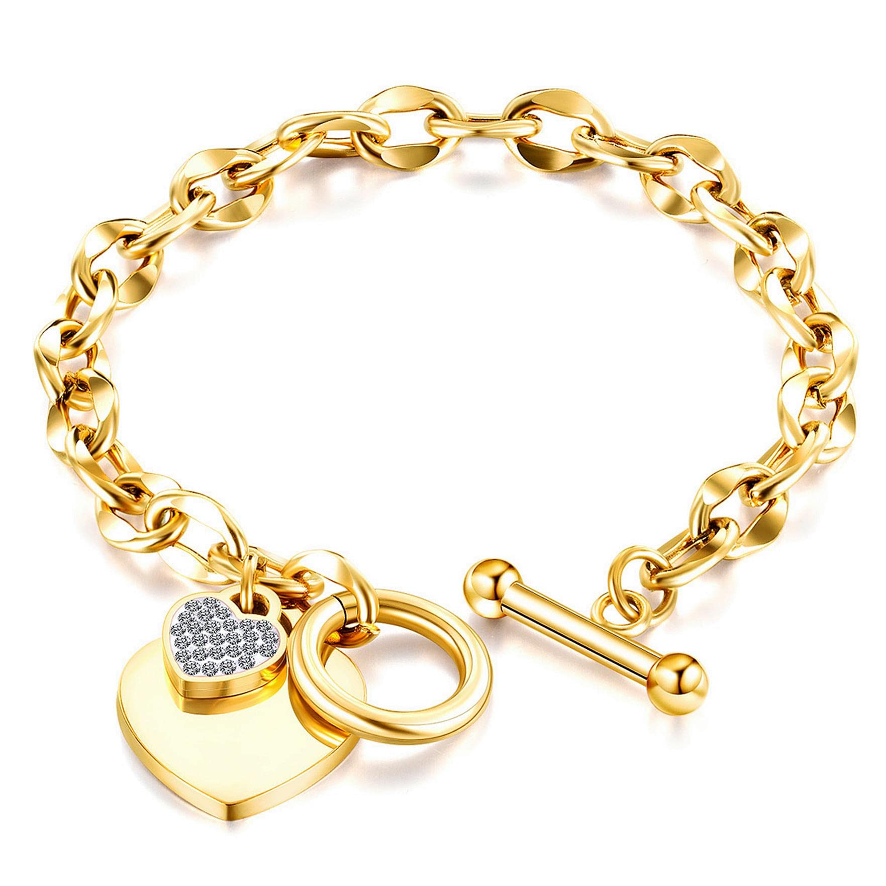 JUPPESilver Titanium Steel Engraved Bracelet Personalized Proverbs 4:23 Bangle Gift for Women Girls