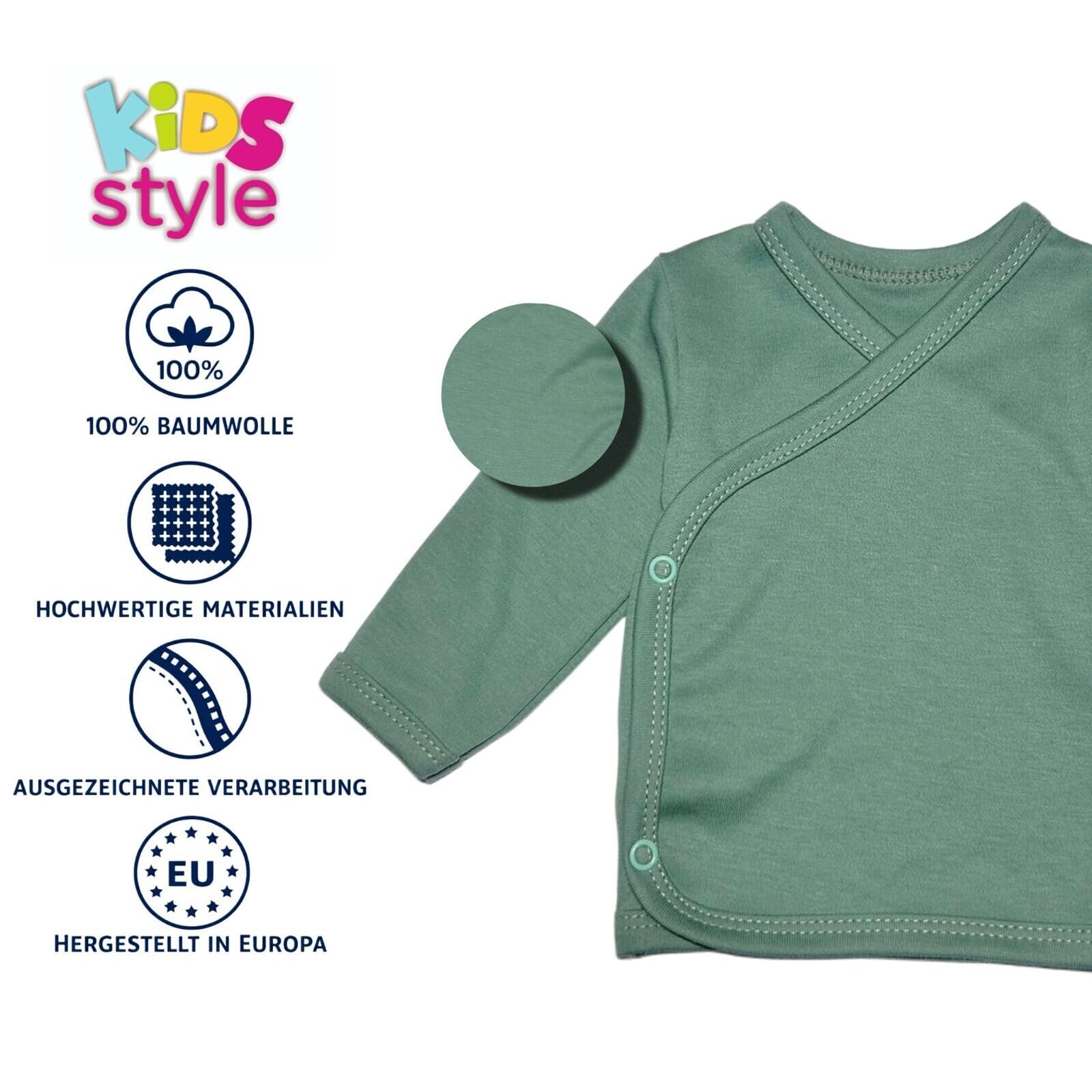 Baby Mädchen Wickelshirts Baumwolle Flügelhemden Wickelhemd - 3