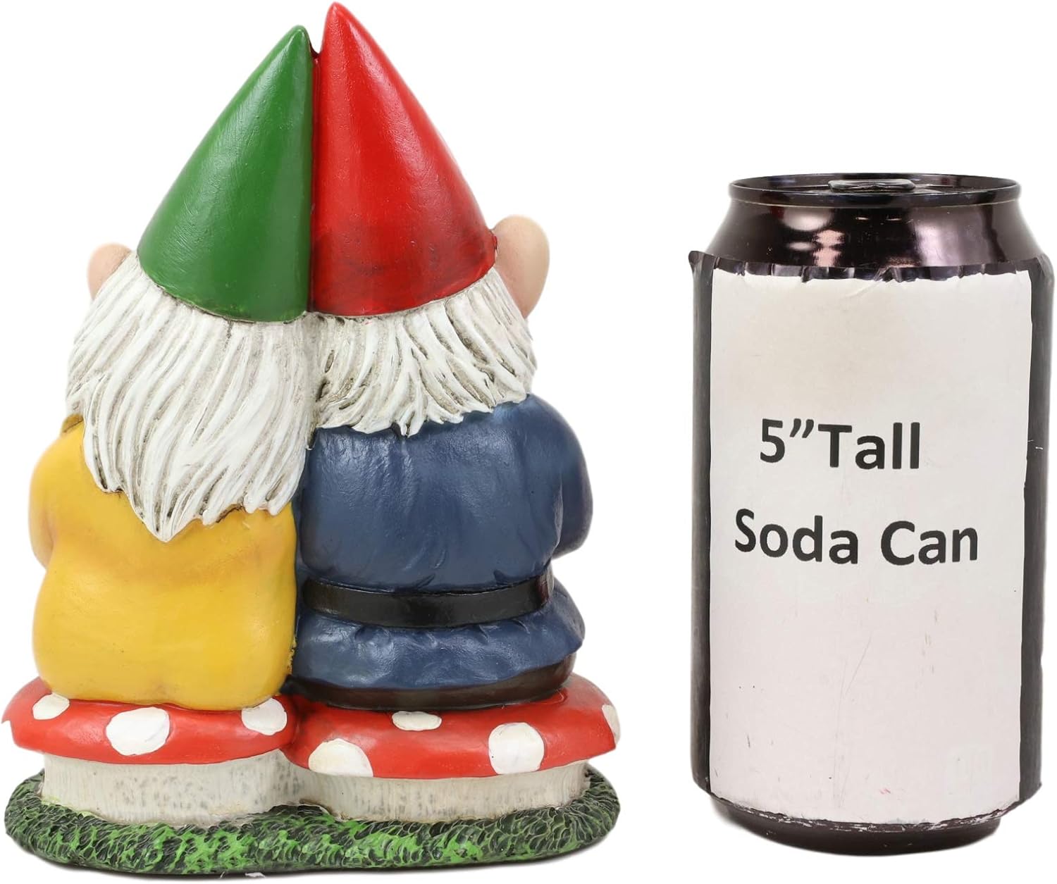 Ebros Whimsical Mr and Mrs Gnome Hobbit Couple Sitting On Toadstool Mushrooms Statue 6.25" Tall 'Forever Love Struck' Gnomes Home Decor Sculpture Figurine
