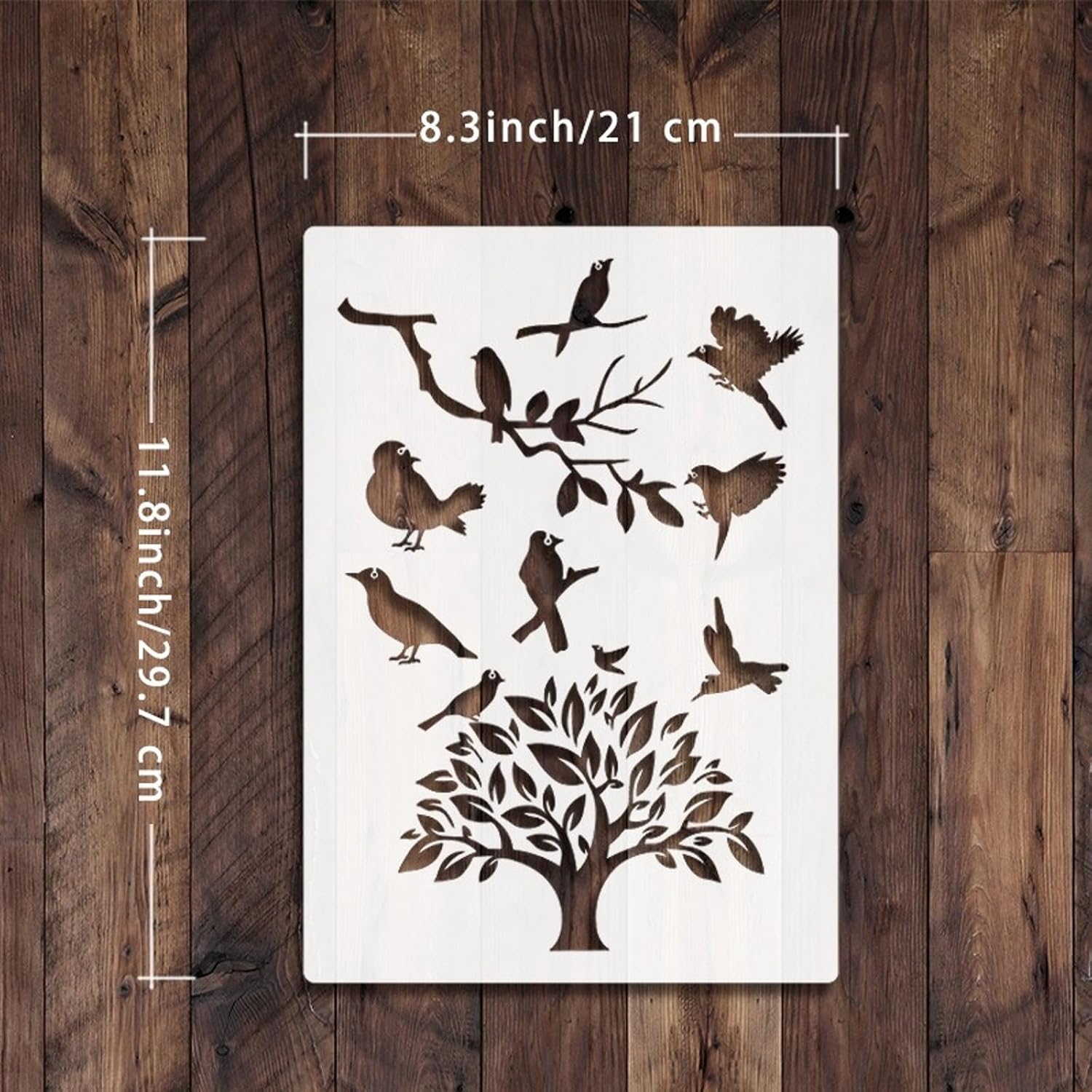 TIAMECH A4 Reusable Birds on Tree Stencil for Painting image 2