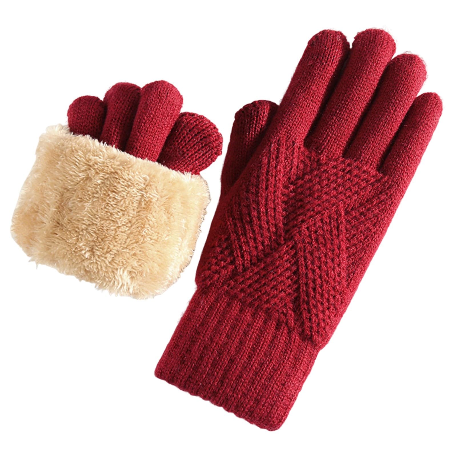 Women's Winter Touch Screen Texting Phone Windproof Gloves Fleece Lined Thick Warm Gloves Cold Weather Clothes