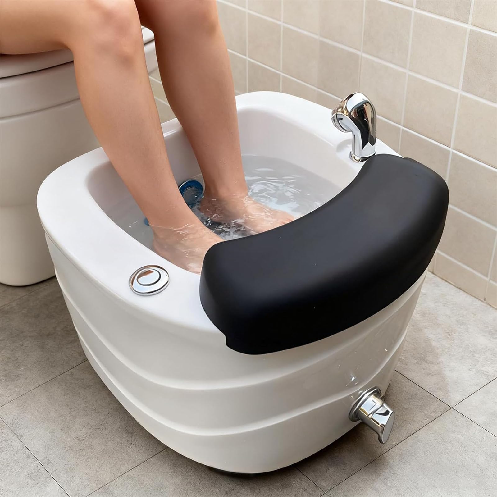Przenośna Wanna do Pedicure Stóp z oświetleniem LED, Umywalką, Prysznicem do Stóp i Salonem Mycia Stóp, łagodząca Stres, Regulacja Ciepła i Zimna