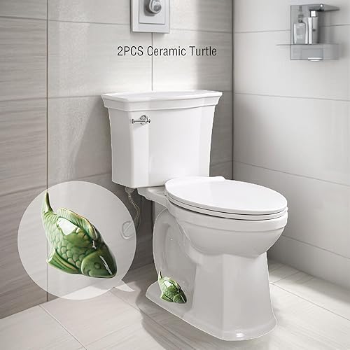 Miniatura 52 de Tapas de pernos de suelo de tortuga marina verde, tapas de cerámica para pernos de inodoro de tortuga marina, bonita decoración de baño, divertidos