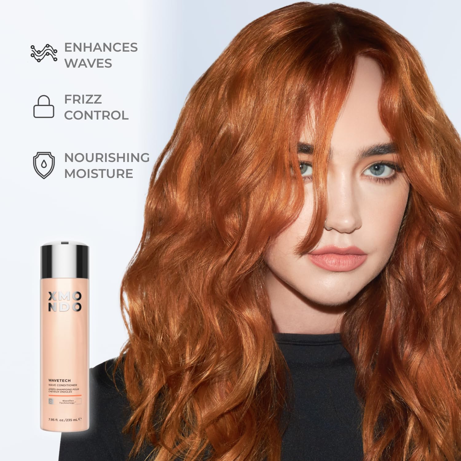 XMONDO Hair Wavetech Wave Conditioner | Vegan Formula with Moringa & Argan Oil to Boost Hydration, Tame Frizz, and Enhance Your Wavy Hair, 8 Fl Oz 1-Pack - Image 2