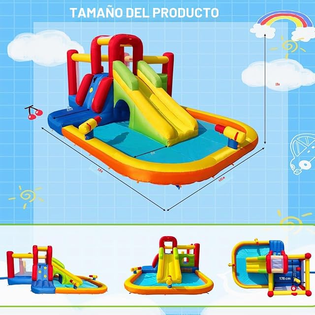 Foto 6 de 8 de Ballsea Castillo hinchable con soplador, material premium, certificado de seguridad