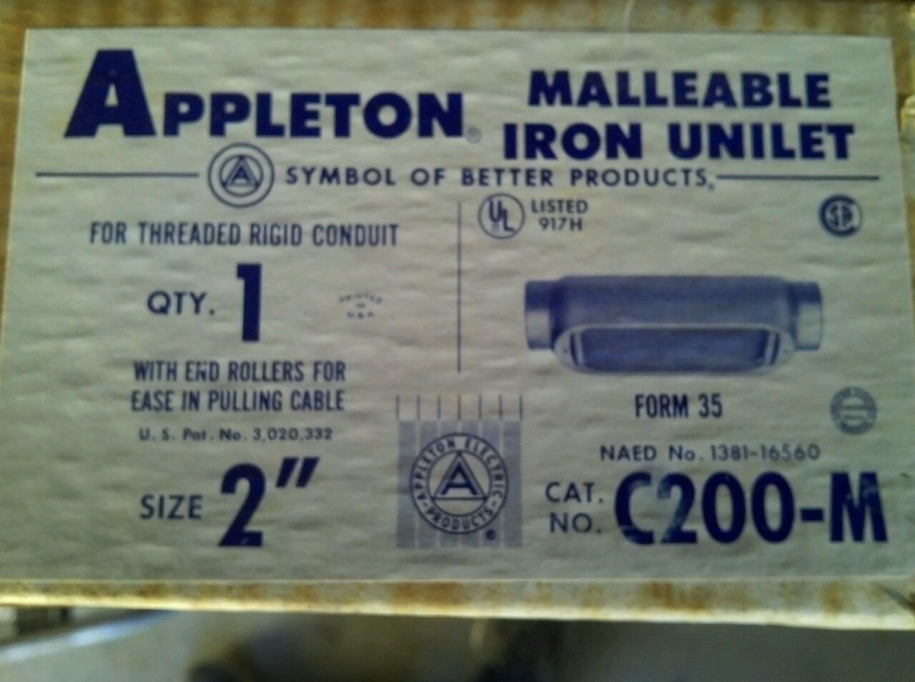 C200M APPLETON 2" C CONDULET MALLAEBLE WITH ROLLERS Tools & Home Improvement