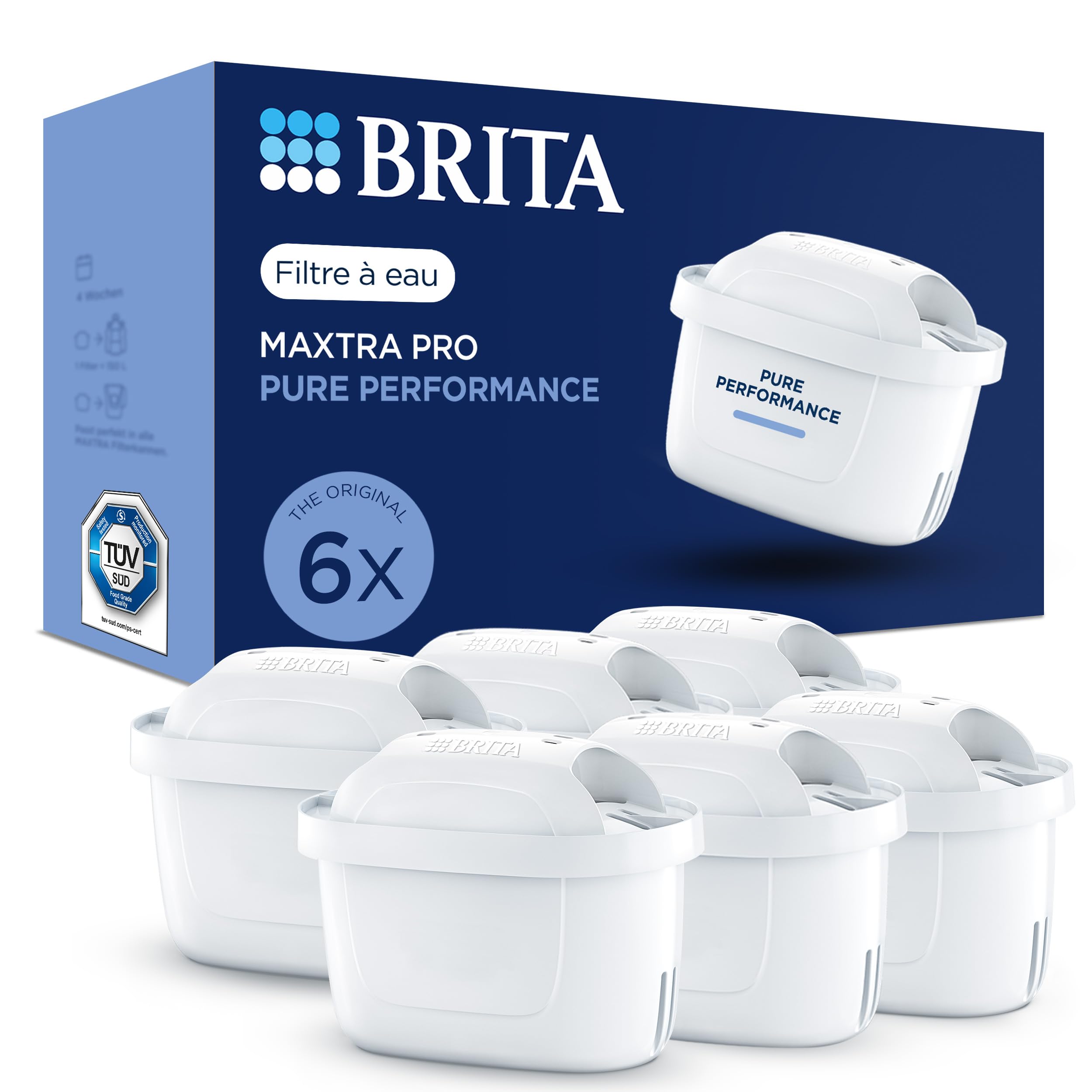 Brita Cartouche filtre à eau Maxtra PRO Pure Performance - Pack de 6